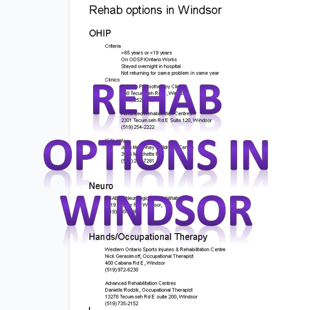 rehab options windsor ohip neuro hands