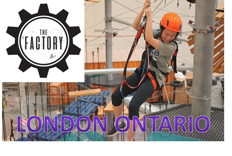 the factory rope course obstacle course zipline
